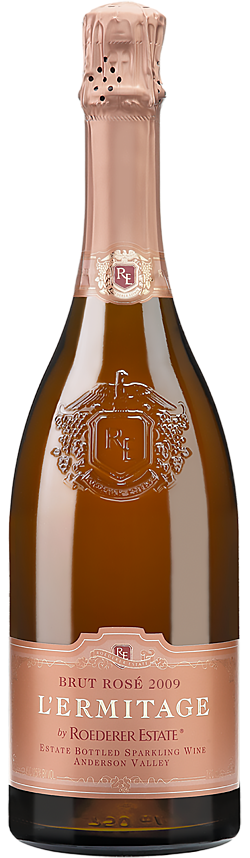 A bottle of L’Ermitage Rosé 2009